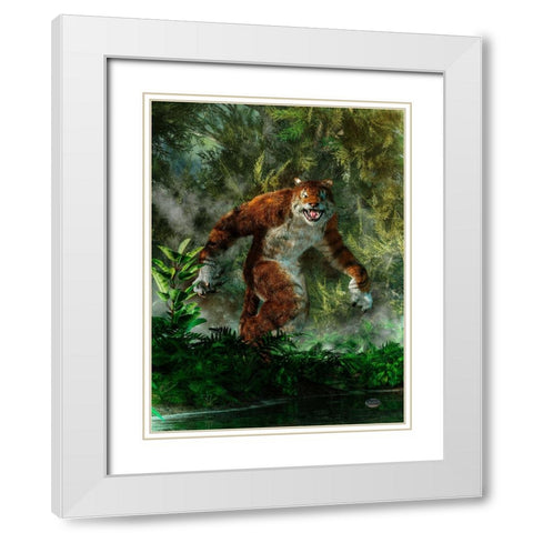 Weretiger White Modern Wood Framed Art Print with Double Matting by Eskridge, Daniel