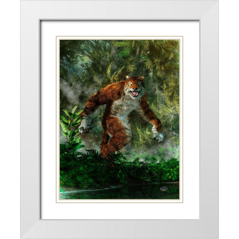 Weretiger White Modern Wood Framed Art Print with Double Matting by Eskridge, Daniel