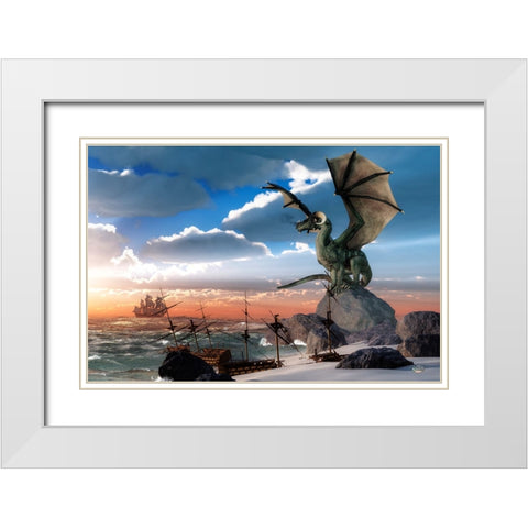 Scourge Of The Sea White Modern Wood Framed Art Print with Double Matting by Eskridge, Daniel
