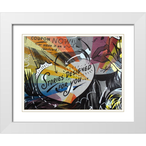 Coupon Stories White Modern Wood Framed Art Print with Double Matting by Monteavaro, Dan