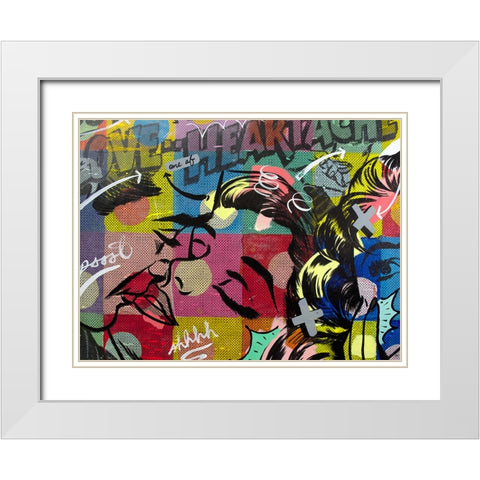 Fearless Heartache White Modern Wood Framed Art Print with Double Matting by Monteavaro, Dan