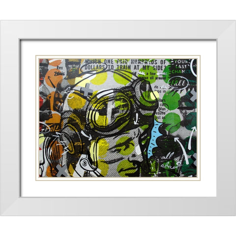 He Man White Modern Wood Framed Art Print with Double Matting by Monteavaro, Dan