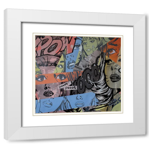 Pow Wow White Modern Wood Framed Art Print with Double Matting by Monteavaro, Dan