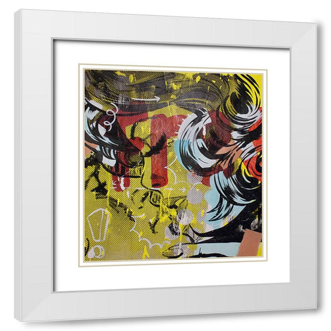 Fret 1 White Modern Wood Framed Art Print with Double Matting by Monteavaro, Dan