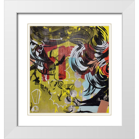 Fret 1 White Modern Wood Framed Art Print with Double Matting by Monteavaro, Dan