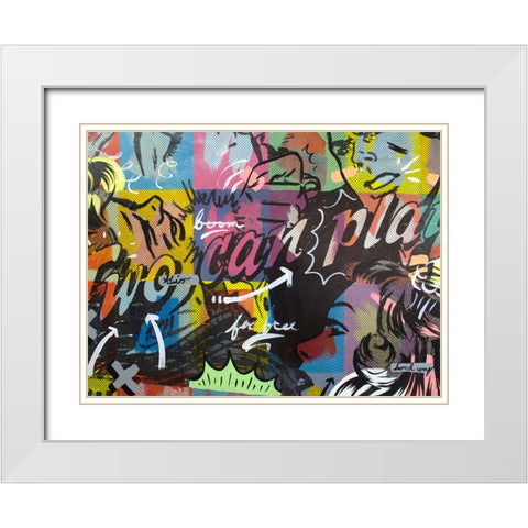Two Can Play White Modern Wood Framed Art Print with Double Matting by Monteavaro, Dan