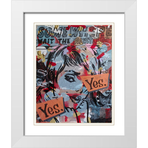 Yes Yes White Modern Wood Framed Art Print with Double Matting by Monteavaro, Dan