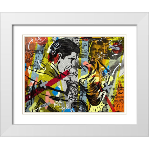 Yes You White Modern Wood Framed Art Print with Double Matting by Monteavaro, Dan