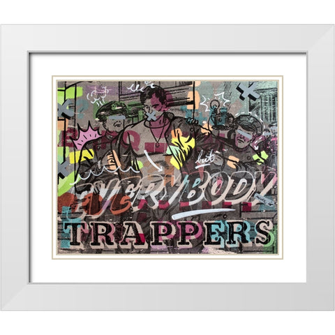 Everybody Trappers White Modern Wood Framed Art Print with Double Matting by Monteavaro, Dan