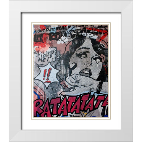 Hot Rod White Modern Wood Framed Art Print with Double Matting by Monteavaro, Dan