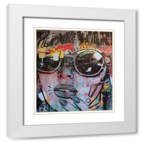 Private War White Modern Wood Framed Art Print with Double Matting by Monteavaro, Dan