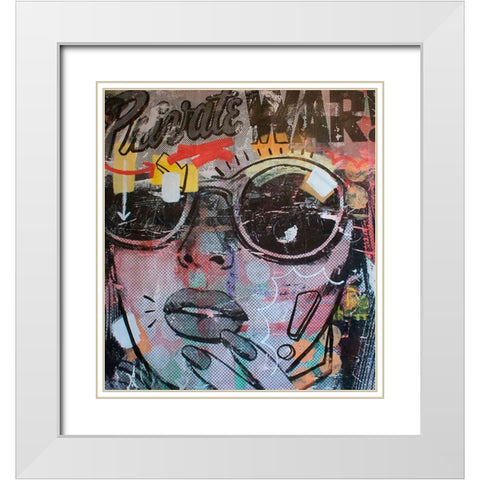 Private War White Modern Wood Framed Art Print with Double Matting by Monteavaro, Dan