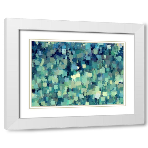 Blue Green Blues White Modern Wood Framed Art Print with Double Matting by Manlove, David