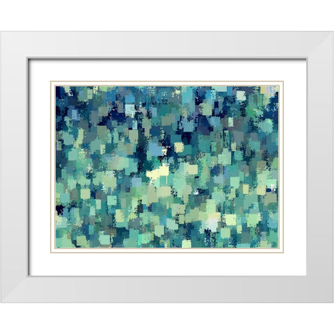 Blue Green Blues White Modern Wood Framed Art Print with Double Matting by Manlove, David