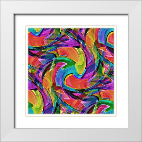 Graffiti Crazy White Modern Wood Framed Art Print with Double Matting by Manlove, David
