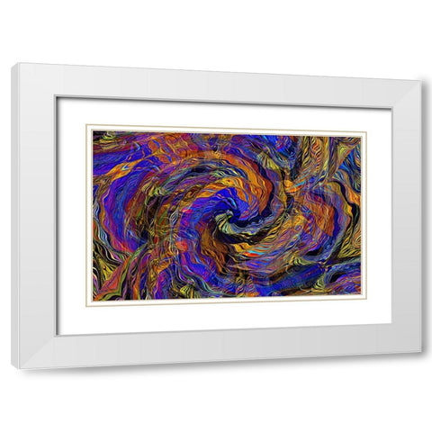 Inter Twine White Modern Wood Framed Art Print with Double Matting by Manlove, David