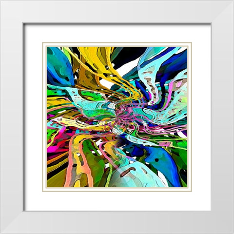 String Theory White Modern Wood Framed Art Print with Double Matting by Manlove, David