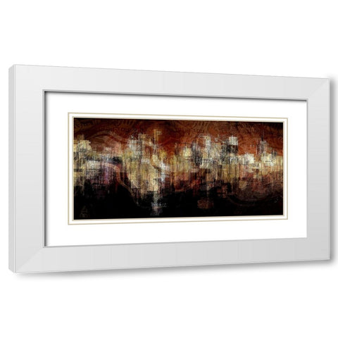 City on the Edge White Modern Wood Framed Art Print with Double Matting by Manlove, David