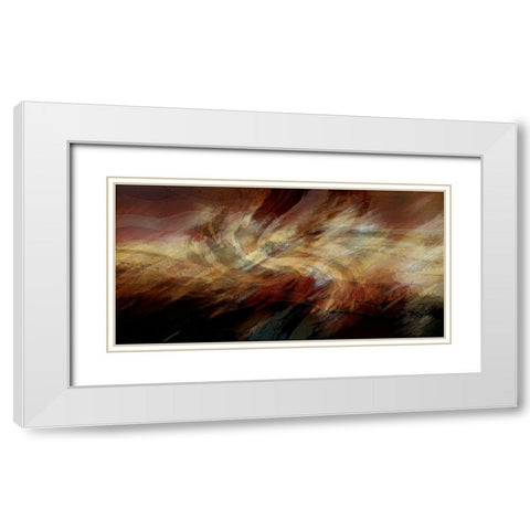 Crimson Fire VI White Modern Wood Framed Art Print with Double Matting by Manlove, David