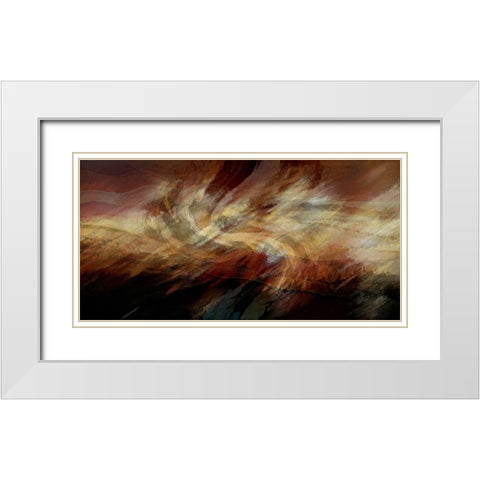 Crimson Fire VI White Modern Wood Framed Art Print with Double Matting by Manlove, David