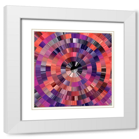 Coral Radial 2 White Modern Wood Framed Art Print with Double Matting by Manlove, David