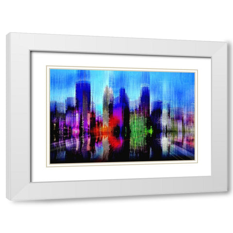 Minneapolis White Modern Wood Framed Art Print with Double Matting by Manlove, David