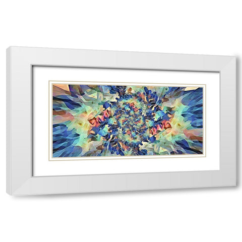 Reverse Floral Radial White Modern Wood Framed Art Print with Double Matting by Manlove, David