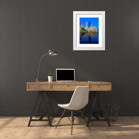 Hancock 3 White Modern Wood Framed Art Print with Double Matting by Manlove, David