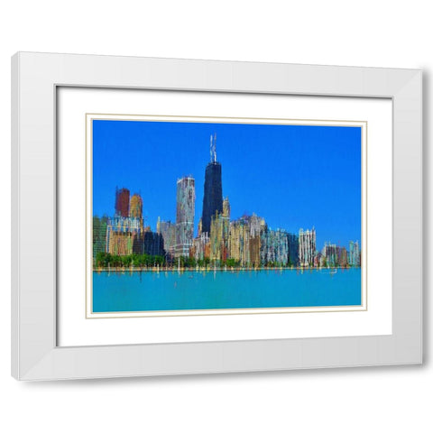 Hancock 6 White Modern Wood Framed Art Print with Double Matting by Manlove, David