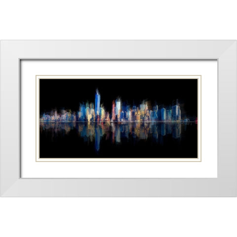 New York Pan 6 White Modern Wood Framed Art Print with Double Matting by Manlove, David