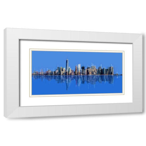 New York Pan 10 White Modern Wood Framed Art Print with Double Matting by Manlove, David