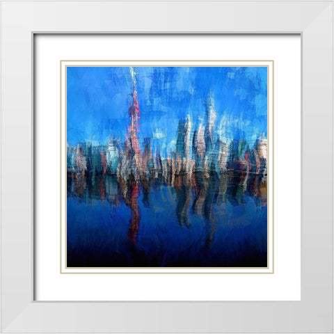 Shanghai White Modern Wood Framed Art Print with Double Matting by Manlove, David