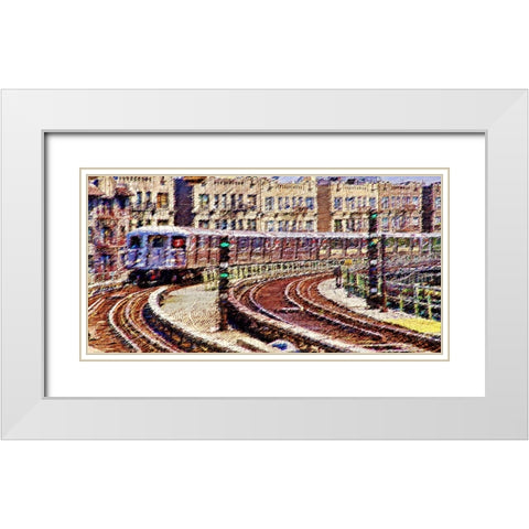 NYCT White Modern Wood Framed Art Print with Double Matting by Manlove, David