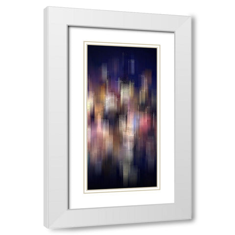 City on the Water White Modern Wood Framed Art Print with Double Matting by Manlove, David