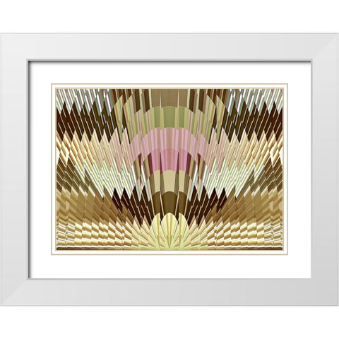 Deco Sunrise White Modern Wood Framed Art Print with Double Matting by Manlove, David