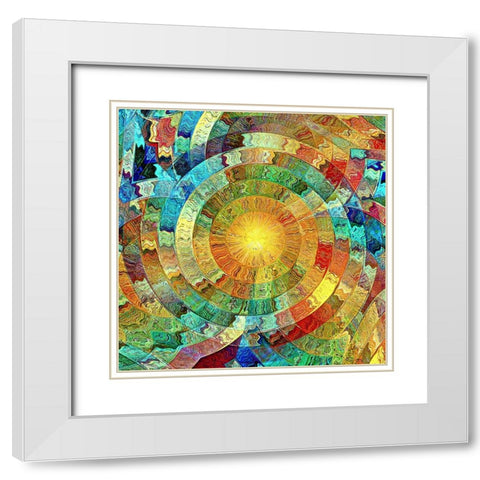 Spectral Sun White Modern Wood Framed Art Print with Double Matting by Manlove, David