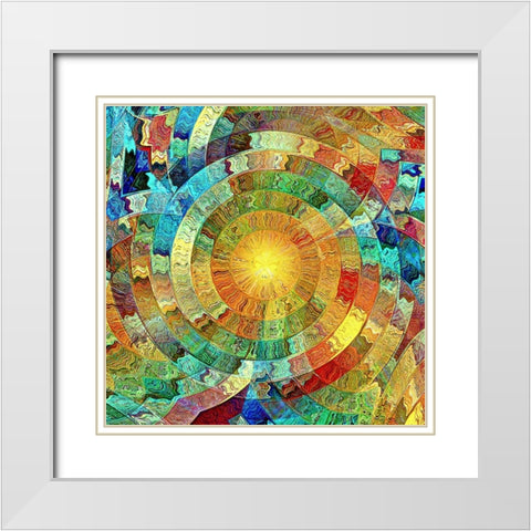 Spectral Sun White Modern Wood Framed Art Print with Double Matting by Manlove, David