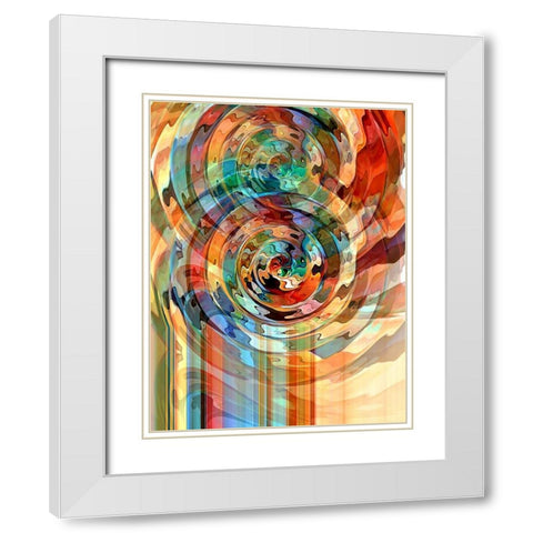 Rose Pop White Modern Wood Framed Art Print with Double Matting by Manlove, David