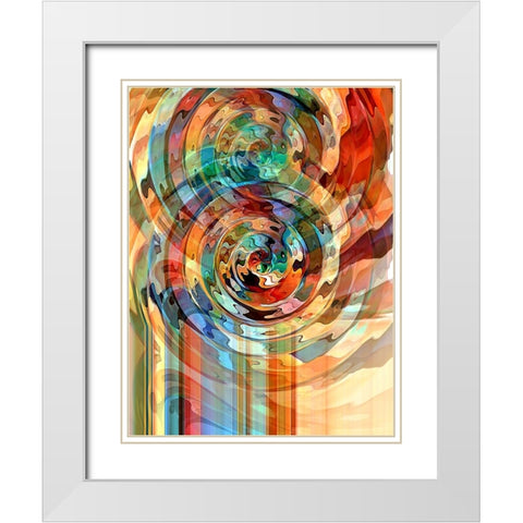 Rose Pop White Modern Wood Framed Art Print with Double Matting by Manlove, David