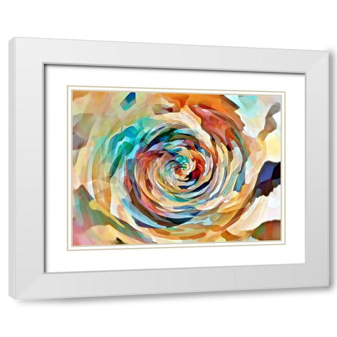 Rusty Rose White Modern Wood Framed Art Print with Double Matting by Manlove, David