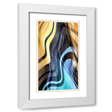 Vaporizing Gold White Modern Wood Framed Art Print with Double Matting by Manlove, David