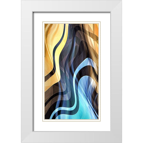Vaporizing Gold White Modern Wood Framed Art Print with Double Matting by Manlove, David