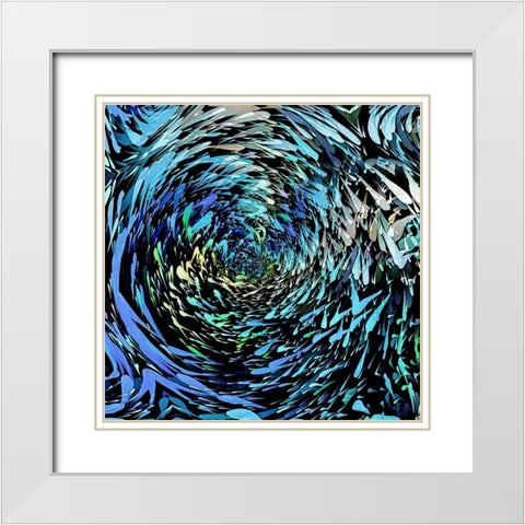 Schools 2 White Modern Wood Framed Art Print with Double Matting by Manlove, David