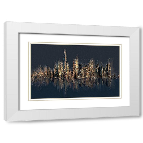New York Splash White Modern Wood Framed Art Print with Double Matting by Manlove, David