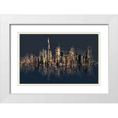 New York Splash White Modern Wood Framed Art Print with Double Matting by Manlove, David