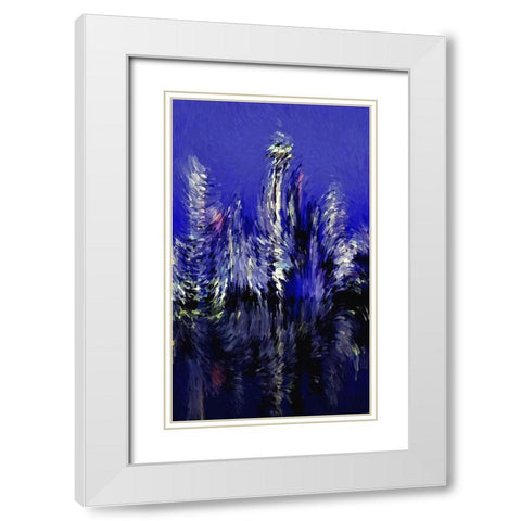 Seattle Nights White Modern Wood Framed Art Print with Double Matting by Manlove, David