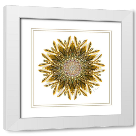 Gold Glass Star White Modern Wood Framed Art Print with Double Matting by Manlove, David