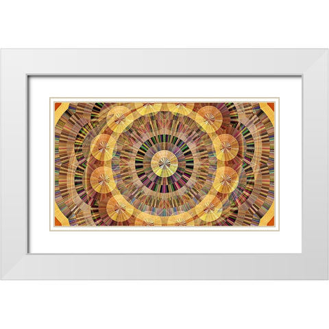 Round Table Revolver White Modern Wood Framed Art Print with Double Matting by Manlove, David