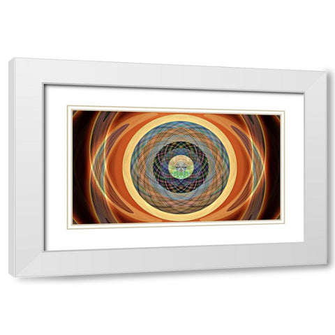 Round Table Sun Whirl X White Modern Wood Framed Art Print with Double Matting by Manlove, David