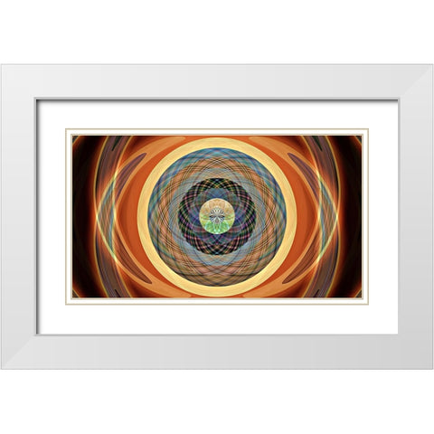 Round Table Sun Whirl X White Modern Wood Framed Art Print with Double Matting by Manlove, David